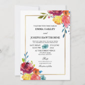 Invitation Bright Été coloré classique floral Mariage I (Devant)