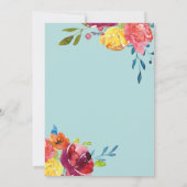 Invitation Bright Été coloré classique floral Mariage I (Dos)