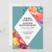 Invitation Bright Été coloré triangle Mariage floral I (Devant)