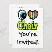 Invitation Bright Eye Heart I Love Choir (Devant / Derrière)