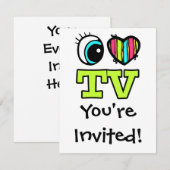 Invitation Bright Eye Heart J'aime la TV (Devant / Derrière)