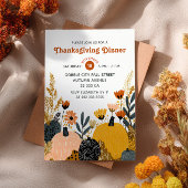 Invitation Bright Fall Foliage& Pumpkins Thanksgiving Dinner