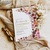 Invitation Bright Fall Garden Flowers Bridesmaids Déjeuner