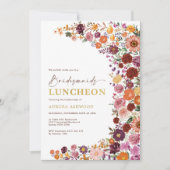 Invitation Bright Fall Garden Flowers Bridesmaids Déjeuner (Devant)