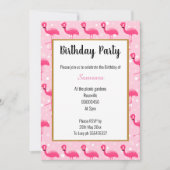Invitation Bright Flamant rose rose bulle Anniversaire (Devant)