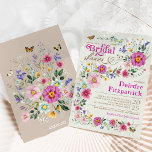 Invitation Bright Fleur sauvage Butfly Garden Fête des mariée<br><div class="desc">Doté d'un éventail éclatant de fleurs sauvages boho colorés et de papillons vintages délicats, cette invitation à la douche nuptiale fantaisiste incarne la fraîcheur et le fantaisie du printemps. L'arrangement floral éclate de couleurs vives, entrelacées avec le gracieux flutter des ailes papillons, chaque élément rendu dans un détail exquis pour...</div>