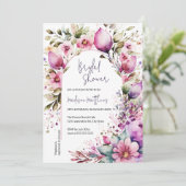 Invitation Bright Floral Arch Bridal Baby shower Brunch (Debout devant)