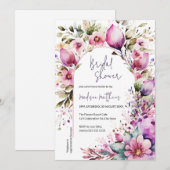 Invitation Bright Floral Arch Bridal Baby shower Brunch (Devant / Derrière)