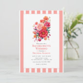 Invitation Bright Floral Bachelorette Weekend Itinerary (Debout devant)