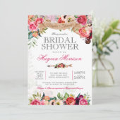 Invitation Bright Floral Botanical Boho Fête des mariées (Debout devant)
