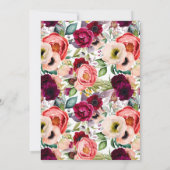 Invitation Bright Floral Botanical Boho Fête des mariées (Dos)