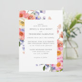 Invitation Bright Floral Botanical Moderne Mariage élégant (Debout devant)