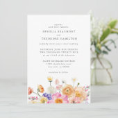 Invitation Bright Floral Botanical Moderne Mariage élégant (Debout devant)