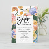 Invitation Bright Floral Fleur sauvage Surprise Anniversaire (Debout devant)
