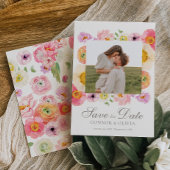 Invitation Bright Floral Save the Date Card