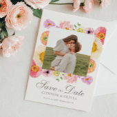 Invitation Bright Floral Save the Date Card