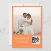 Invitation Bright Fresh Orange Rose Photo QR Code Mariage (Dos)