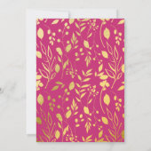 Invitation Bright Fuchsia Gold Floral Engagement Party (Dos)