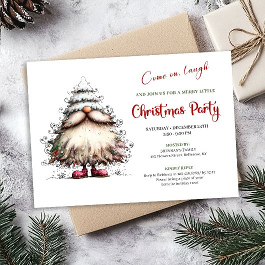 Invitation Bright Funny Santa Classic Holiday Celebration