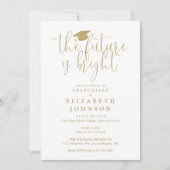Invitation Bright Future Elegant Gold Script Graduation Party (Devant)