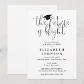 Invitation Bright Future Elegant Script Graduation Party (Devant / Derrière)