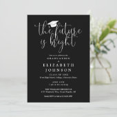 Invitation Bright Future Elegant Script Graduation Party (Debout devant)