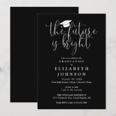 Invitation Bright Future Elegant Script Graduation Party (Devant / Derrière)