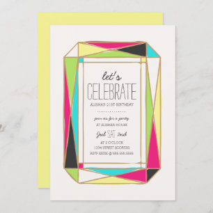 Invitation Bright Gem fête d'anniversaire