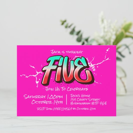 Invitation Bright Graffiti Five (Debout devant)
