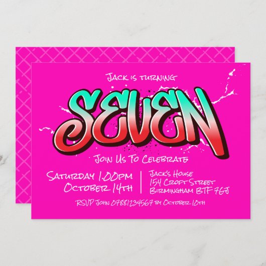 Invitation Bright Graffiti Sept (Devant / Derrière)