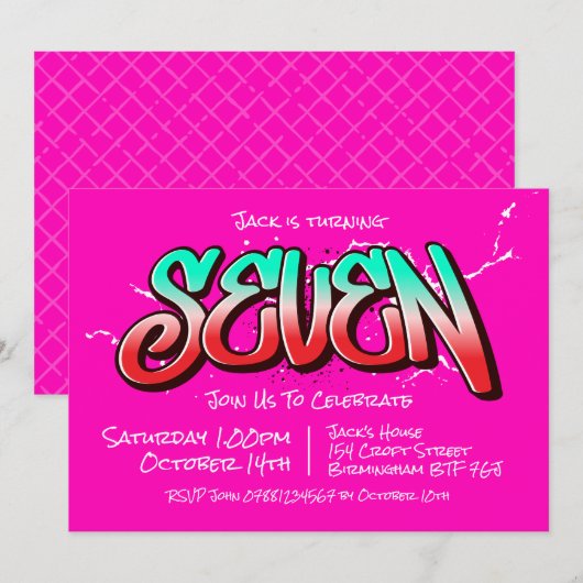 Invitation Bright Graffiti Seven (Devant / Derrière)