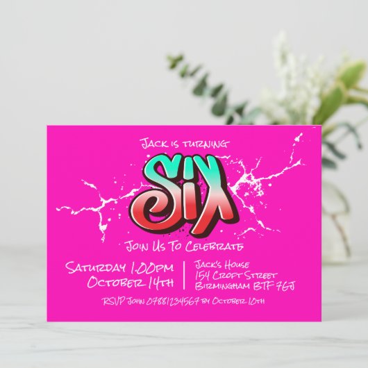 Invitation Bright Graffiti Six (Debout devant)