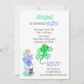 Invitation Bright Green Lizard fête d'anniversaire (Dos)