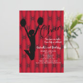 Invitation Bright Iridescente Silouhette Pom-pom girl Anniver (Debout devant)