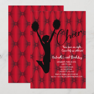 Invitation Bright Iridescente Silouhette Pom-pom girl Anniver