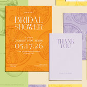 Invitation Bright Minimalist Citrus Bridal Shower invite