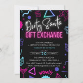 Invitation Bright Neon Dirty Père Noël échange de cadeaux (Devant)