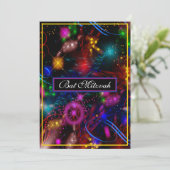 Invitation Bright Neon Stars Étoiles Fissures Splatter Bat mi (Debout devant)