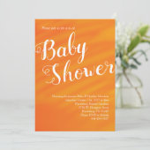 Invitation Bright Orange Baby shower Genre Neutre Co-Ed (Debout devant)