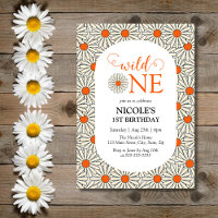 Bright Orange Daisies Floral Girl 1er anniversaire
