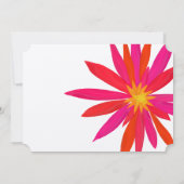 Invitation Bright Orange rouge Jaune Mariage Floral moderne (Dos)