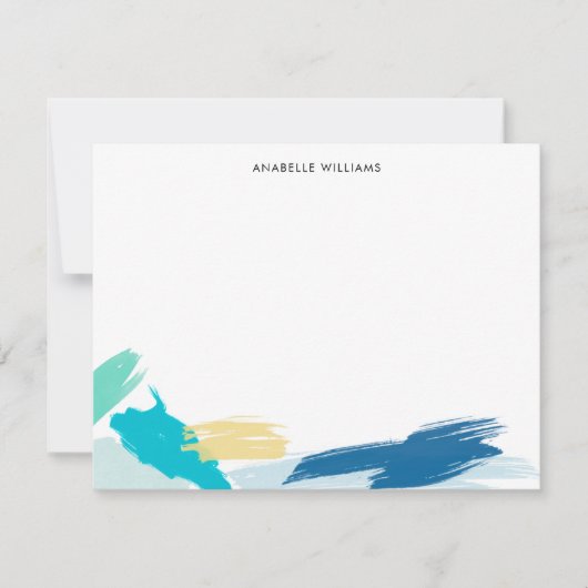 Invitation Bright Paint Brush Strokes Personnalisé Merci Cart (Devant)