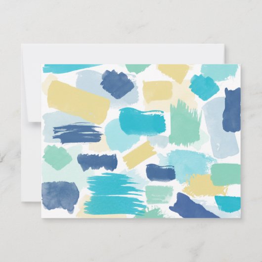 Invitation Bright Paint Brush Strokes Personnalisé Merci Cart (Dos)
