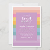 Invitation Bright Pastel Stripe Rainbow Purple Fête des marié (Devant)