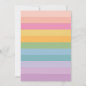 Invitation Bright Pastel Stripe Rainbow violet Baby shower (Dos)