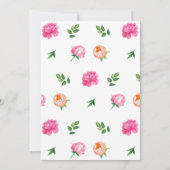 Invitation Bright Peony Attache la Fête des mariées de noeud (Dos)