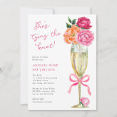 Invitation Bright Peony Attache le registre Knot QR (Devant)