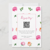 Invitation Bright Peony Attache le registre Knot QR (Dos)