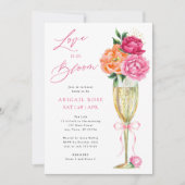 Invitation Bright Peony Love is in Bloom, Patterned Back (Devant)