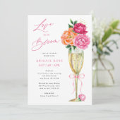 Invitation Bright Peony Love is in Bloom, Patterned Back (Debout devant)